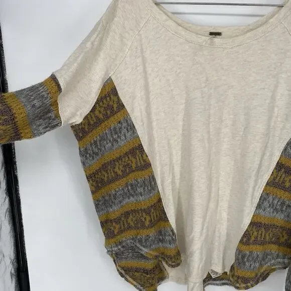 Free People Beautiful Sinner Oversized Pullover Poncho Sweater Women's Size L - Picture 6 of 9